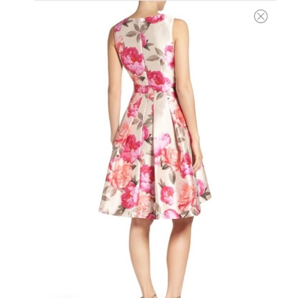 Eliza J Floral Mikado Floral Fit & Flare Dress Size 8 Rose Romantic Feminine - Picture 6 of 16